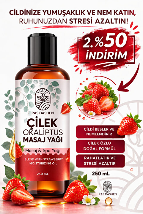RAS DASHEN Premium Kalite Masaj Yağı Massage Oil (ÇİLEK - OKALİPTUS) 250 ML
