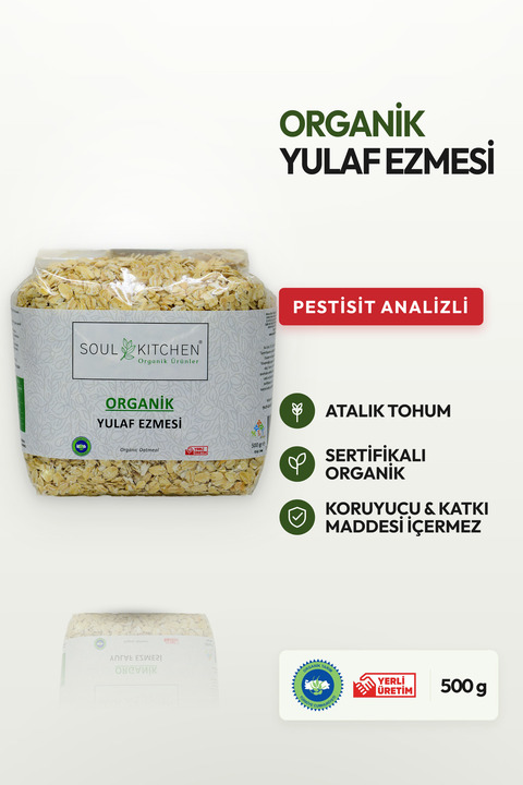 Soul Kitchen Organik Ürünler Organik Yulaf Ezmesi Katkısız 500 g