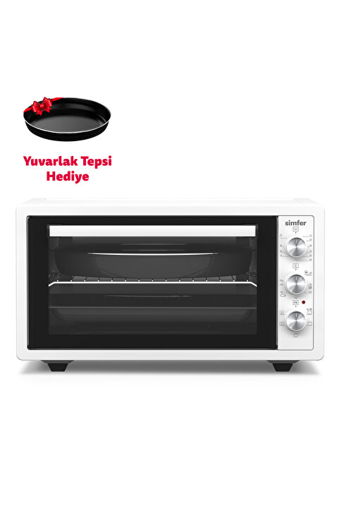 Simfer 4502 Beyaz 45 LT Turbo Fan Mini / Midi Fırın - 6 Fonksiyon, Yoğurt Yapma, Buz Çözme & İç Aydınlatma