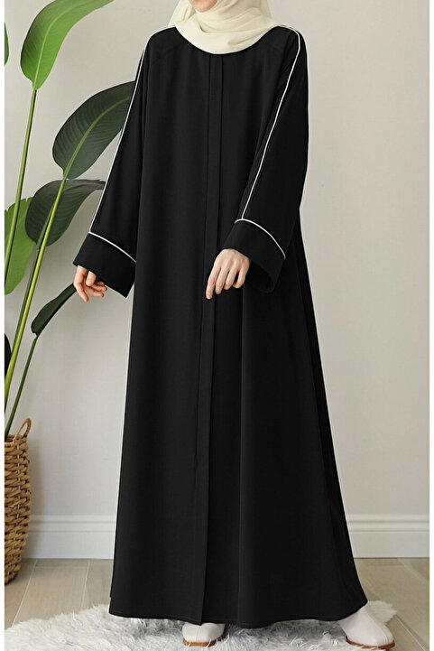 suhneva Ahu Biyeli Abaya Ferace Siyah