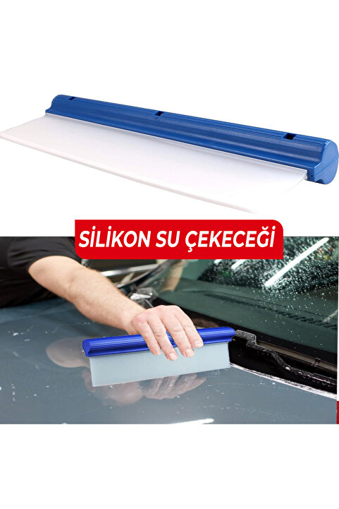 Wonkey Silikon Uçlu Su Çekeceği | Oto Araba Yıkama Kurulama Oto Çekçek, Otomobil Cam Su Çekme Aparatı | Kaporta Banyo Su Çekici