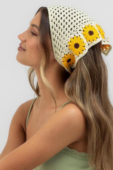 New Obsessions Floral Örgü Üçgen Bandana