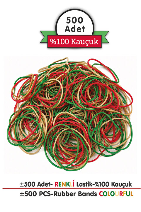 PackMai Ambalaj-paket Lastiği Karışık Renkli (±500 ADET)%100 Kauçuk|100 Gr(OKUL-KIRTASİYE-AMBALAJ-PAKETLEME)
