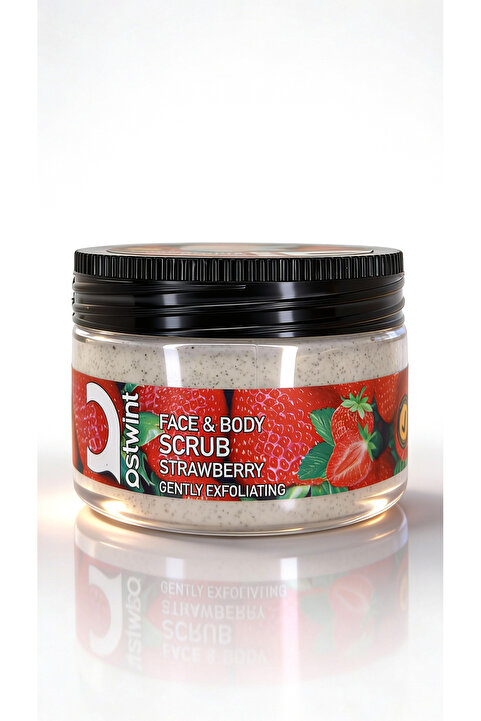 Ostwint Yüz ve Vücut Peeling Scrub Çilek 300 ml, Cilt Temizleyici, Pürüssüzleştirici, Dolaşımı Hızlandırıcı