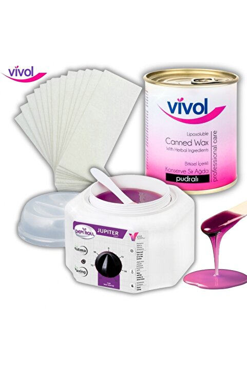 Vivol 2 Yıl Garantili Depirol Makine Hediye Konserve Ağda Yağlı Temizleme Mendili Spatula Set