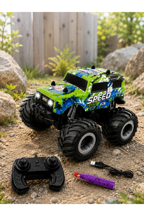 kosetoys Uzaktan Kumandalı Araba Off Road 2.4 Ghz Işıklı Şarj Edilebilir Pilli SpeedStar