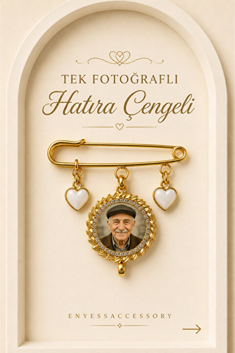 enyessaccessory Kişiye Özel 1 Fotoğraflı Hatıra Çengeli - Anı Çengeli