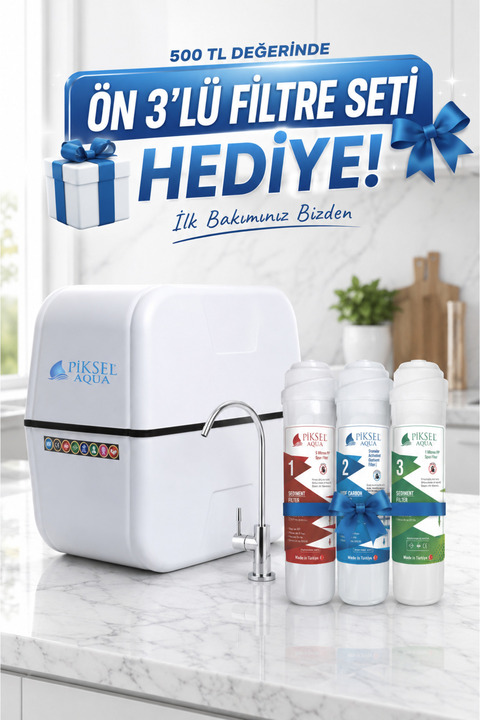 Piksel Aqua 12 Aşamalı HID Memb. Detoks, Alkali Ve Multimineral Filtreli Su Arıtma Cihazı