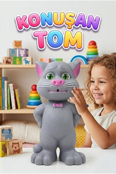 Tıfıl Toys Talking Tom İnteraktif Konuşan Kedi - Ses Taklit Eden Ses Kaydeden Dokunmatik Sensörlü Oyuncak