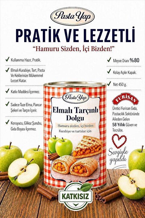 Furisan PASTAYAP Elmalı Kurabiye ve Turtalar İçin Elmalı Tarçınlı Dolgu.