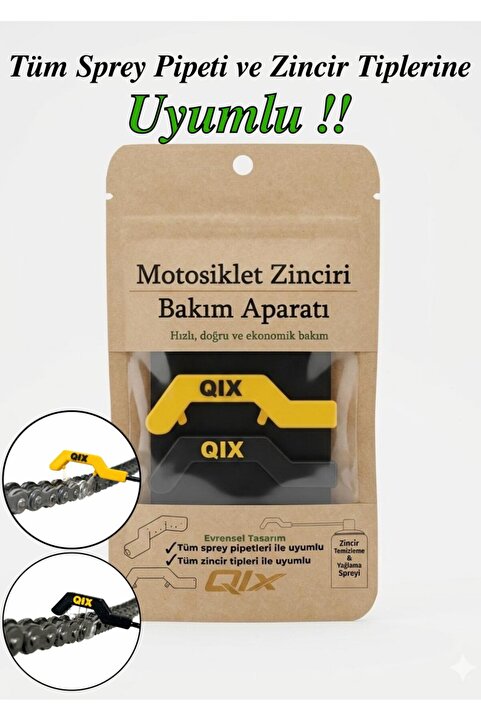 QIX Motosiklet Zinciri Temizleme ve Yağlama Aparatı "Siyah-Sarı"