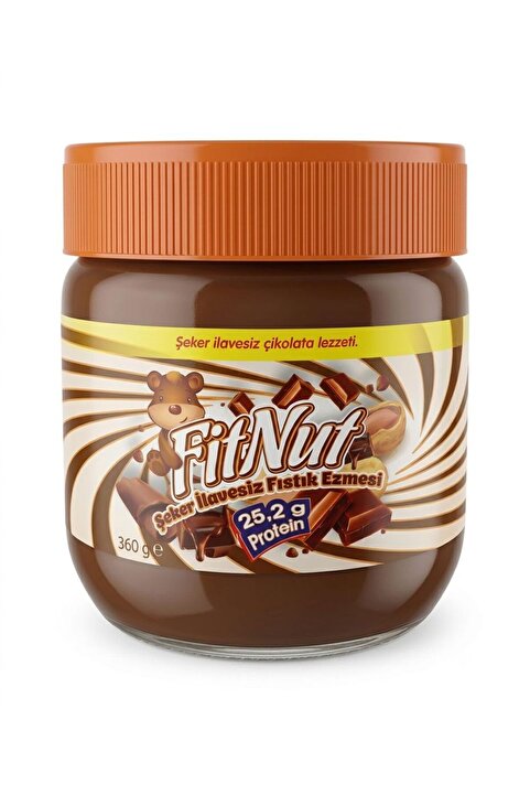 FitNut Şekersiz Çikolatalı Fıstık Ezmesi 360 Gr.