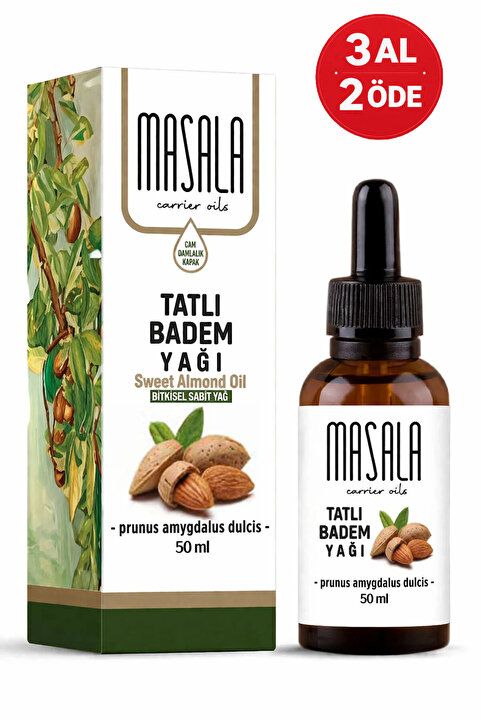Masala Tatlı Badem Yağı 50 Ml. Soğuk Pres (sweet Almond Carrier Oil)