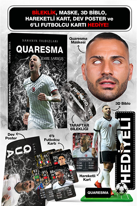 Parodi Yayınları Quaresma Futbolcu Kitabı - Maske, Bileklik, 3D Biblo, Dev Poster, Hareketli Kart Hediyeli Set