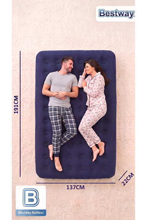 Bestway Double Şişme Yatak ( 191 Cm X 137 Cm X 22 Cm) (67002)