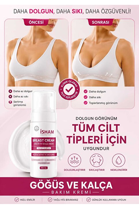 isham cosmetics Göğüs Kalça Şekillendirici Sıkılaştırıcı Bakım Kremi