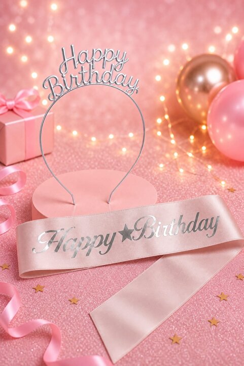 Larenya Happy Birthday Kuşak Ve Taç & Doğum Günü Partisi & Doğum Günü Parti Kuşağı