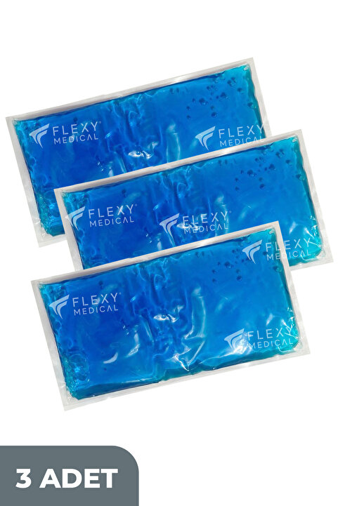 Flexy Medical Termojel Sıcak Soğuk Kompres Jel Buz Paketi, 3 Adet Soğutucu Jel Isıtıcı Jel Kompres 13cmx26cm