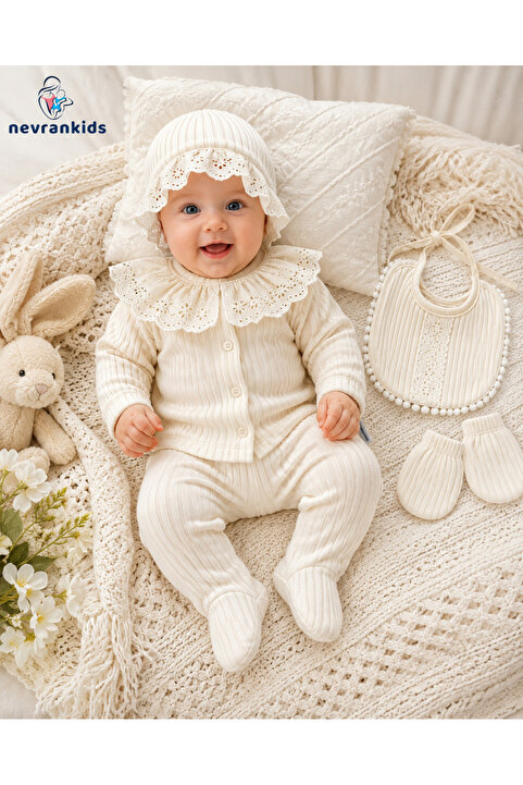 nevrankids Naturel Kumaş 5 Parça Hastane Çıkışı Seti