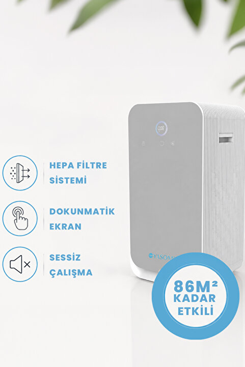 Yasomi Air Purifier Dokunmatik Ekran 835 m³/h CADR 86 m2'ye Kadar Etkili Hava Temizleme Cihazı