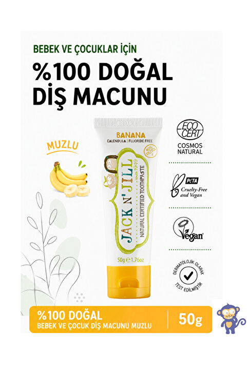 Jack N'Jill Jack N Jill Doğal Sertifikalı Diş Macunu Muz 50g
