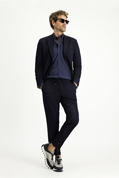 Kiğılı 7 Drop Super Slim Fit Ekstra Dar Kesim Mevsimlik Beli Lastikli İpli Takım Elbise