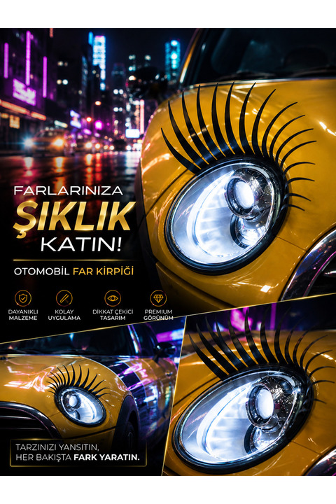 Etiket Yayınları Otomobil Far Kirpiği (sağ Far Için 1 Adet Sol Far Için 1 Adet )