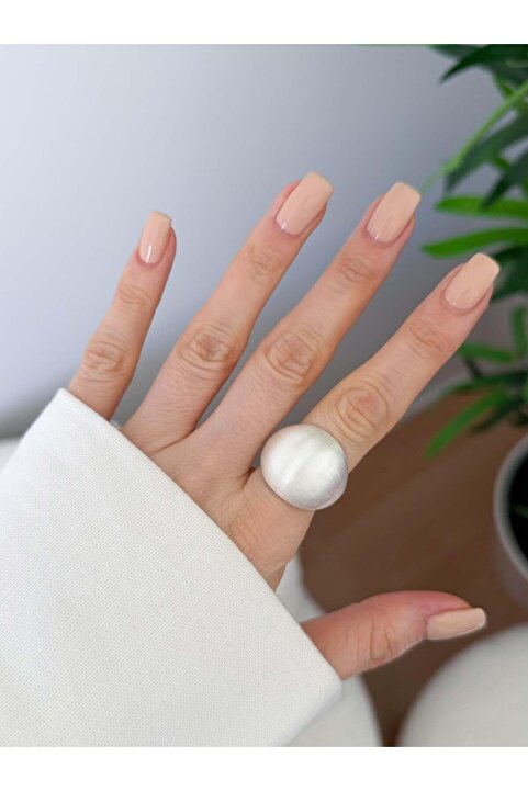 VenüsDesign Çelik Mat Bombeli Yüzük (Ayarlanabilirdir)