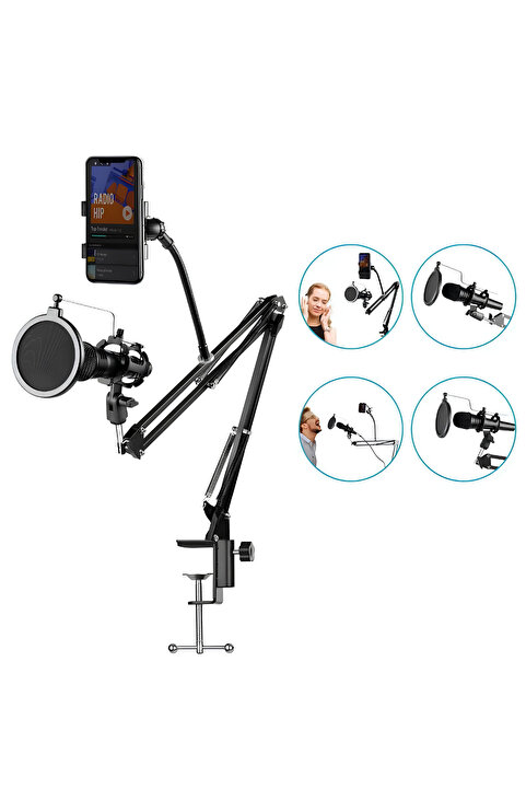 asua Nb39 Pro Masa Tipi Mikrofon Standı Pop Filtre Stand