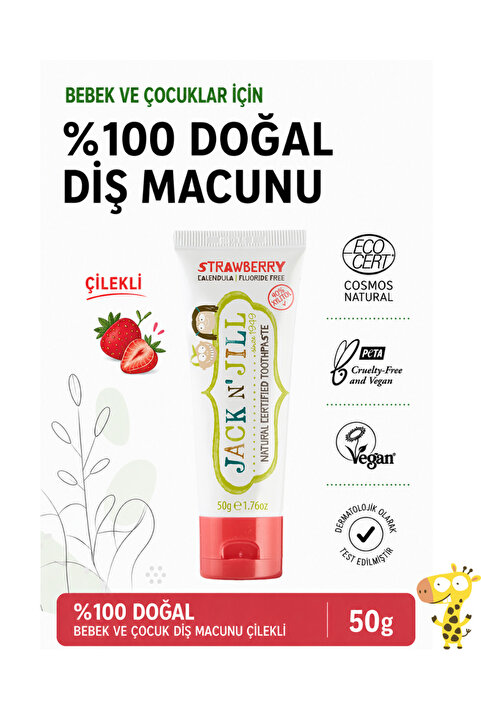 Jack N'Jill Jack N Jill Doğal Sertifikalı Diş Macunu - Çilek Aromalı 50g
