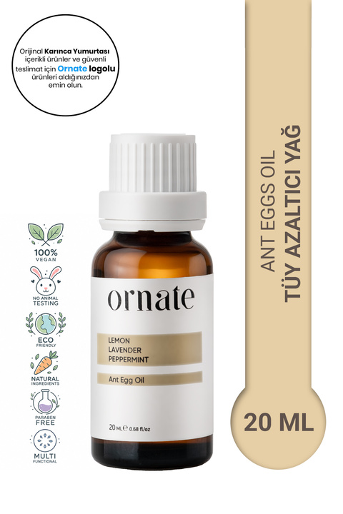 ORNATE Karınca Yumurtası Bakım Yağı 20 ml Vegan Formic Asit Aloe Vera Kuru Ve Hassas Ciltler