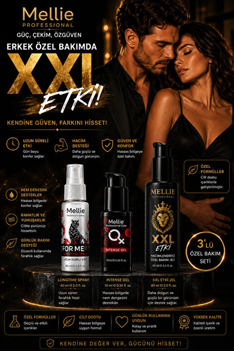 Mellie Professional Erkek U.yarıcı Uzun Deneyim Sprey Ve Kadın U'yarıcı İstek & Zevk Arttırıcı Geci.ktirici Je Set l