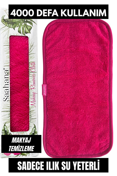 Saahana Tekrar Kullanılabilir Makyaj ,yüz, Cilt Ve Maske Temizleyici Havlu/temizleme Mendili Pembe
