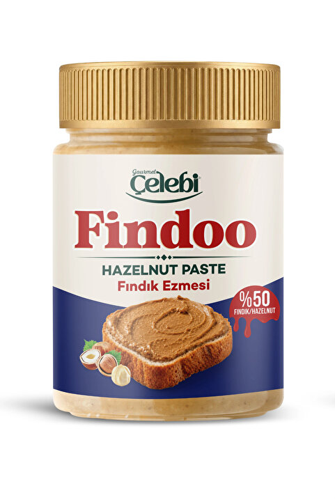 Gourmet Çelebi Findoo Fındık ezmesi 320 gr - Gerçek Sürülebilir Fındık Ezmesi