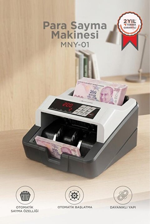 Torima Profesyonel Para Sayma Makinesi UV+MG Sensörlü Geçersiz Para Tespitli MNY01 Gri