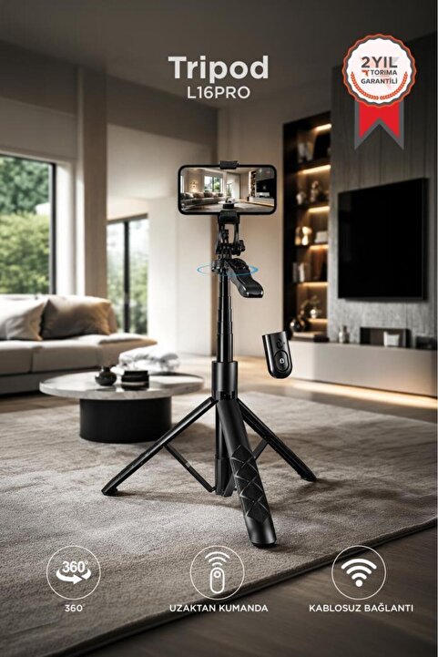 Torima Tripod Kumandalı 153CM Android Ios Go Pro Uyumlu Selfie Çubuğu L16