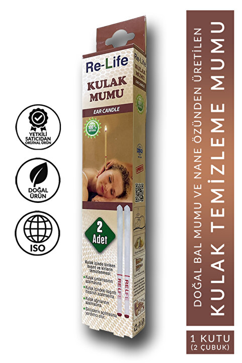 Relife Kulak Temizleme Mumu Çubuğu 1 Kutu (2 Çubuk)