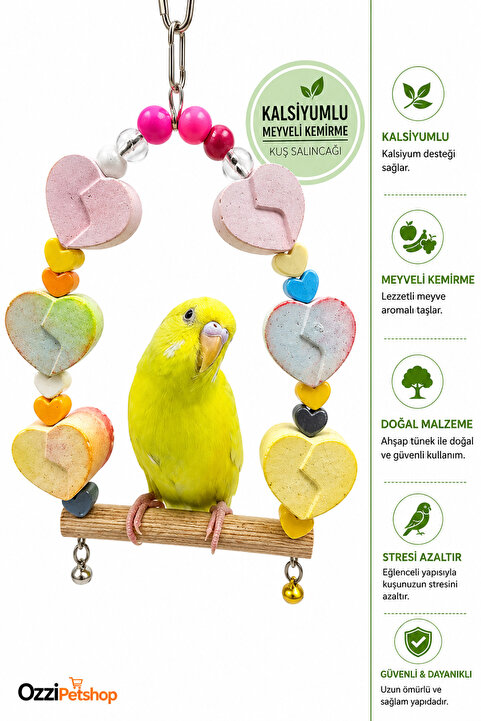 ozzipetshop Muhabbet Kuşunda Stresi Engelleyen Oyuncak Salıncak