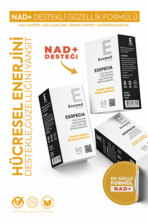 Esomed Saç Dökülme Karşıtı Vitamin Tablet Cilt Yenileyici ve Tırnak Güçlendirici