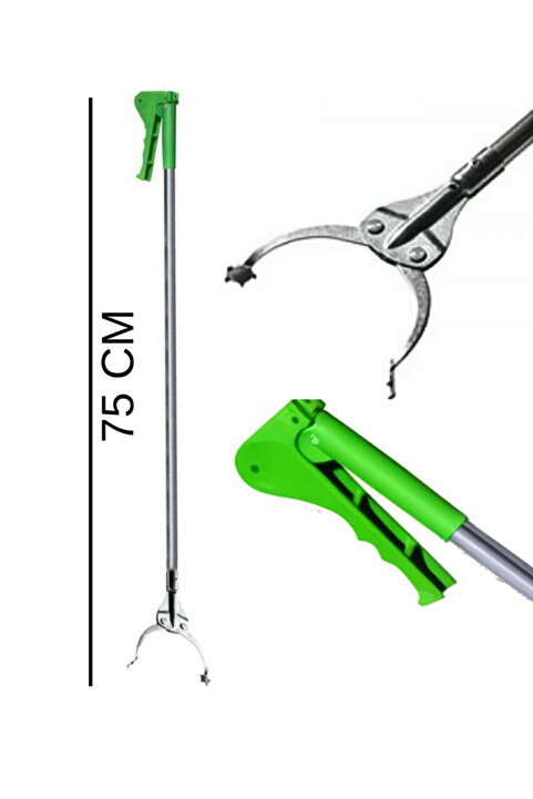 Genel Markalar Çöp Toplama Aparatı Çok Amaçlı 75 cm (kısa boy) (çocuklar için) tutucu aparatı Yeşil Renk