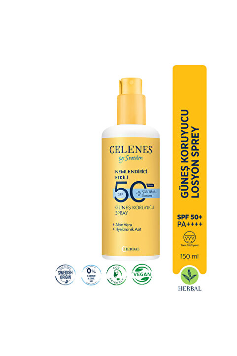Celenes by Sweden By Sweden Herbal Güneş Koruyucu Losyon Spray 50 Spf-