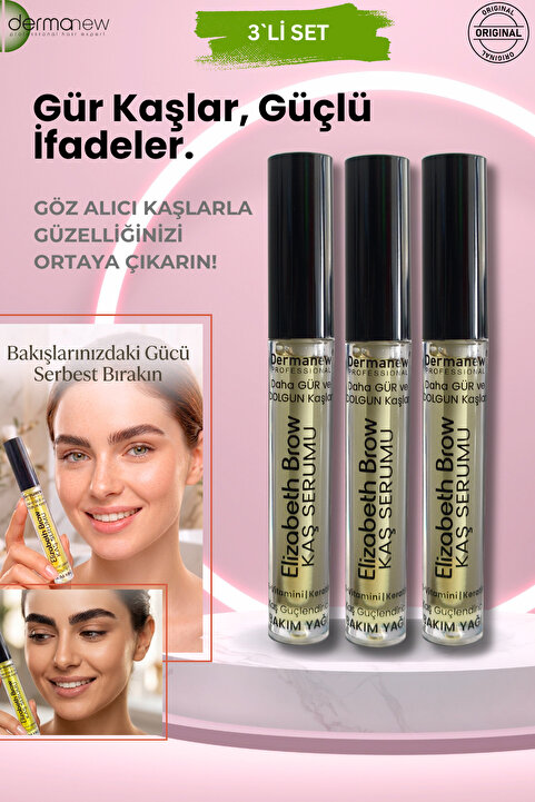 dermanew kaş çıkarıcı serum, kaş çıkartan losyon , kaş uzatıcı yağ, kaş uzatıcı yağ, kaş gürleştirici 3 adet