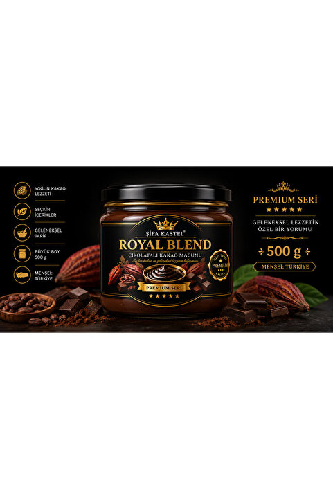 KIRKAĞA DOĞAL GIDA ÜRÜNLERİ Royal Blend Çikolatalı Ginseng Atom Güç Premium Bitkisel Macun Kavanoz ( 500 gr.) Unisex