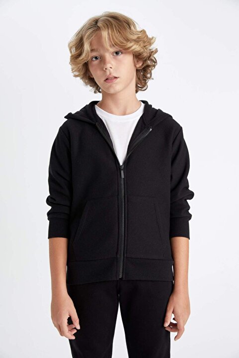 Defacto Kapüşonlu Okul Fermuarlı Sweatshirt Erkek Çocuk X5844A624AU