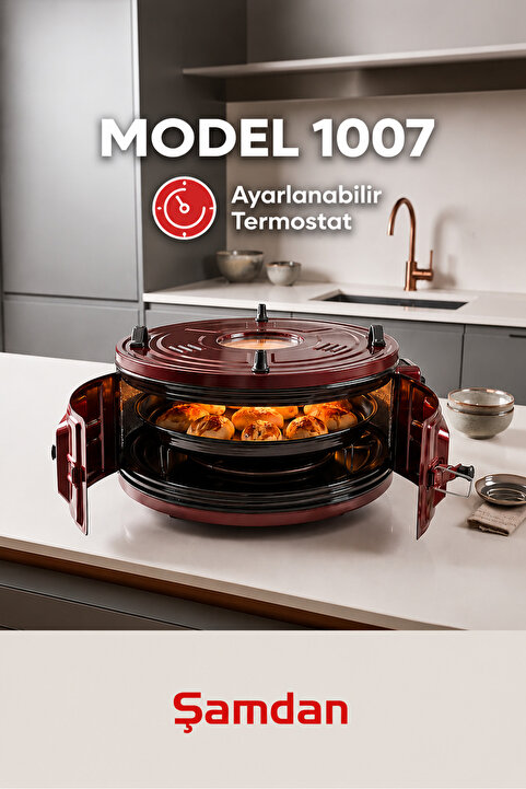 Şamdan J392 1007 Termostatlı Yuvarlak Fırın