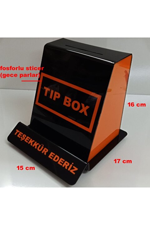 miraj reklam Turuncu-siyah Tip Box Bahşiş Kutusu