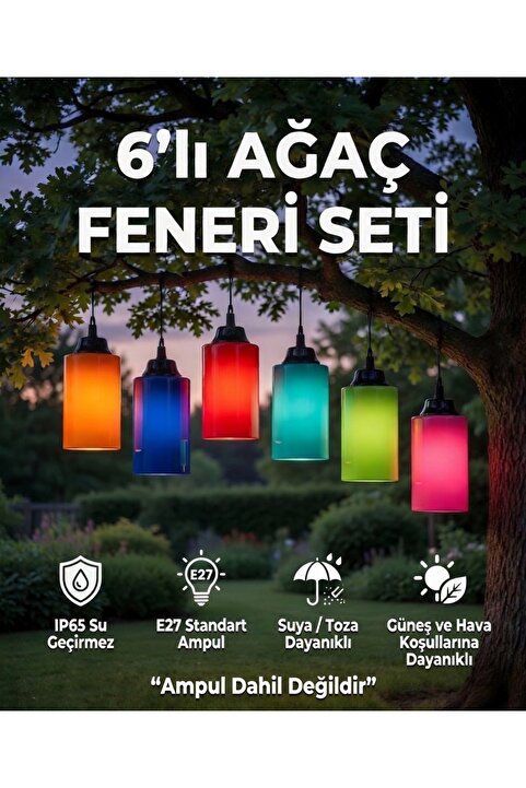 AC AYDINLATMA Neon Ağaç Feneri 6'lı Set