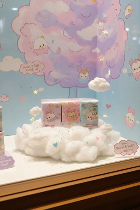 Miniso Disney Lisanslı Yumuşak Dokulu Baskılı Kağıt Mendil Ufufy Serisi 9 Paket 14,8 cm