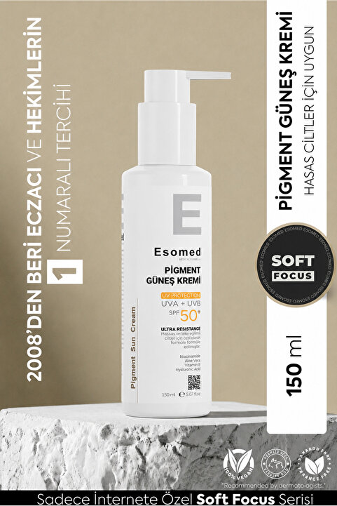 Esomed Daha Hassas Ciltler İçin Güneş Kremi SPF50+ Yüksek Koruma Göz Yakmayan Terletmeyen Leke Karşıtı Aydınlatıcı Etkili