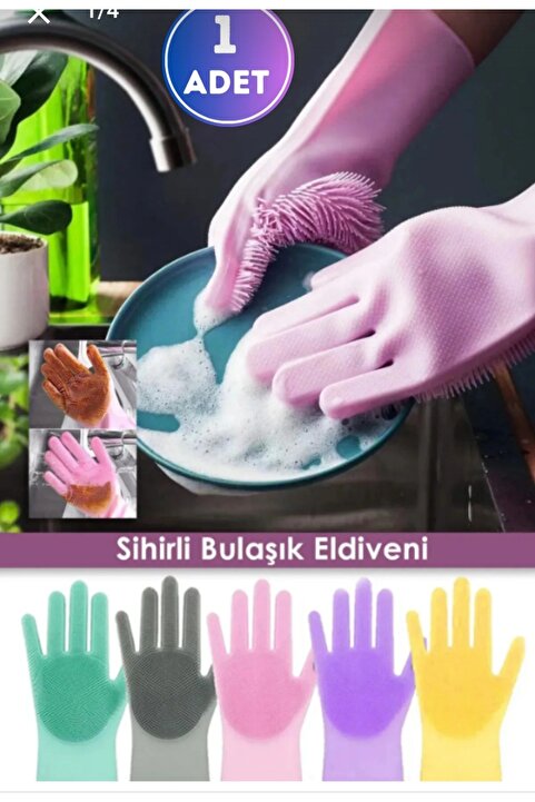 elfnur Sihirli Eldiven Çok Amaçlı Banyo Tuvalet Mutfak Bulaşık Temizleme Araç Yıkama Eldiveni